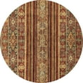thumbnail image 1 of Ahgly Company Indoor Round Abstract Brown Modern Area Rugs, 3' Round, 1 of 4