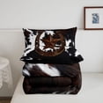 thumbnail image 5 of meiyoeat Vintage Texas Stars King Size Comforter Sets For Boys,Rustic Farmhouse Cowhide Comforters King Size For Kids,Black Reversible,3 Pieces, 5 of 7