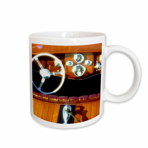 3drose, Woodwork on a Wooden Boat Sparkles in the Sun - Us48 Rdu0075 - Richard Duval, 11oz Mug