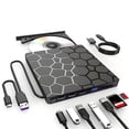 thumbnail image 4 of External DVD RW Drive USB 3.0 Type C 7 In1 Interface Slim DVD CD Writer Burner Reader Player Optical Drive for Laptop PC, 4 of 5