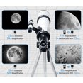 thumbnail image 3 of Telescopio 80 mm Apertura 600 mm - Telescopio refractor portátil astronómico Revestimientos totalmente multicapa de alta transmisión Montura AZ con trípode Adaptador para teléfono Bolsa de transporte, 3 of 5