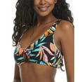 thumbnail image 3 of Body Glove Juniors Black Tropical Leaf Printed Scoop Bikini Top, 3 of 3