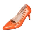 thumbnail image 2 of Xdegoge High Heels for Women Closed Toe Pointed Pumps Metallic Rivet Studded Stiletto Heels Elegant Slip On Dressy Party Wedding Shoes, 2 of 9