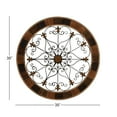 thumbnail image 4 of DecMode Brown Wood Scroll Medallion Home Wall Decor with Metal Fleur-De-Lis Detail, 35" x 1" x 35", 4 of 13