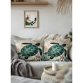 thumbnail image 2 of Outdoor Pillows Waterproof, Sea Turtle Coastal Throw Pillows with Inserts Included, Vintage Nautical Coral Starfish Beach Indoor Outdoor Decorative Lumbar Pillow for Bed/Couch/Patio 18"x18", 1Pcs, 2 of 8