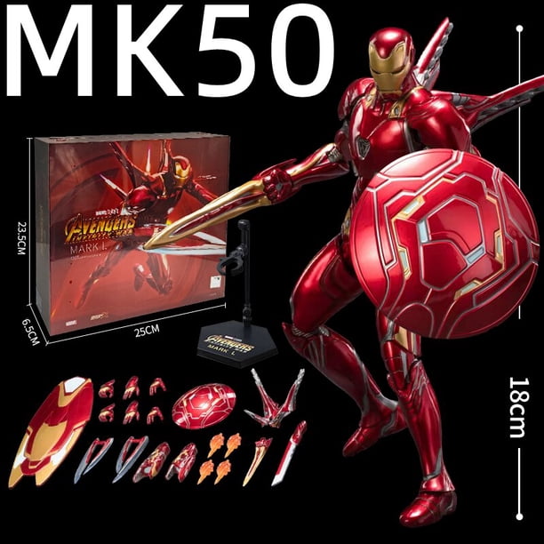 Zd Toys Avengers Stage Set Iron Man MK45 MK50 Refuerzo limitado Marvel ATIONS End Figura de acción RegaloMK50en caja zhangmengya unisex