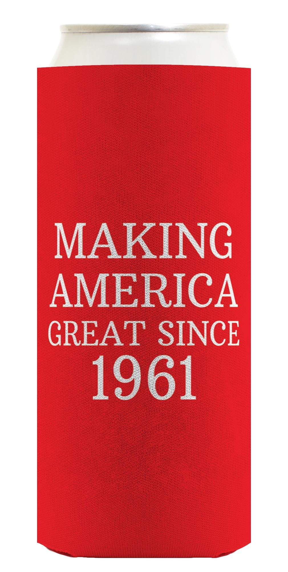 Bday Gifts for 65th Birthday Making America Great Since 1961 24-Pack Ultra Slim Can Drink Thermocoolers Party Pack