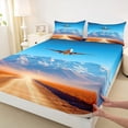 thumbnail image 3 of jejeloiu Modern Aircraft Airplane Twin Sheet Sets,Nature Landscape Mountain Bedding For Men Women 3 Pieces, 3 of 7