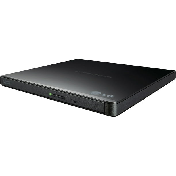 Unidad grabadora de DVD portátil LG GP65NB60 8X USB 2.0 Super Multi Ultra Slim Unidad externa +/-RW con soporte M-DISC - Negro