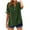 Army Green, variant on Women's Trendy Fashion V-Neck Cutout 3/4 Sleeve Loose Comfy Blouse Tops Women's Solid Color Linen Button Shirt T-shirt Home Casual T-Shirt Lace Splice Short Sleeve Top