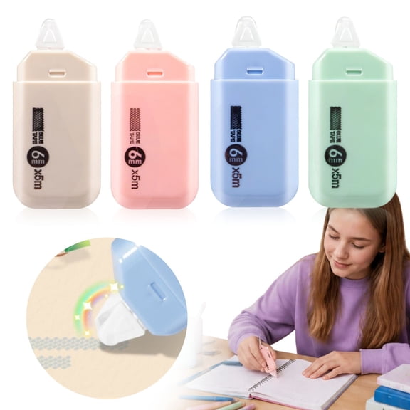 Clearance Under $1 Scrapbook Tape Roller, Erasable Double-Sided Tape, Adhesive Glue Dispenser Runner for Crafts, Arts Projects, School, Journaling, Scrapbooking