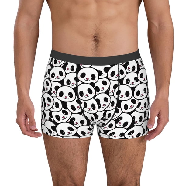Balery Cute Panda Calzoncillos bóxer para hombre, ropa interior de algodón suave y transpirable con cinturilla de nailon-XX-Large