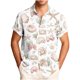thumbnail image 1 of Mens Casual Manga Corta Botón Abajo Camisas Turndown Cuello Blusa de Impresión, Poliéster Suave Superior de Verano, 1 of 6