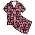 thumbnail image 1 of Satin Pajama Set for Girls Comfortable Two Piece Loungewear with Classic Button Down Design and Soft Short Sleeves, 1 of 4
