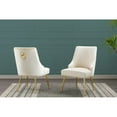 thumbnail image 2 of Set of 2 Navy Blue Velvet Upholstered Side Chairs with Iron Chrome Legs and Ring, 2 of 5