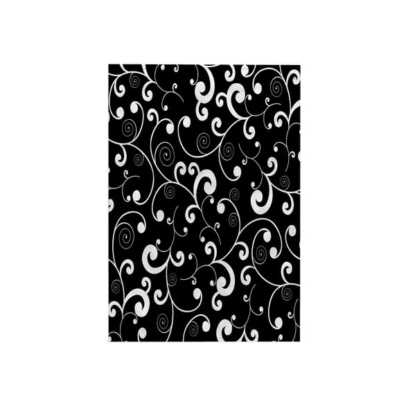 3dRose, Elegant Black and White Scroll Design, 15x22 Hand Towel