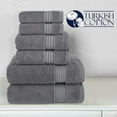 thumbnail image 4 of 6 Piece Towel Set, 2 Bath Towels 2 Hand Towels 2 Washcloths, 100% Turkish Cotton Towels for Bathroom, Grey, 4 of 7