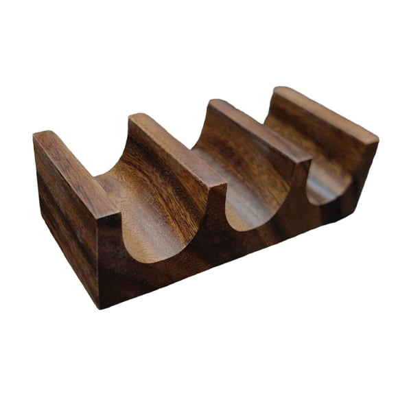 jifeng Wooden Tacos Holder Food Display Food Serving Stand Taco Rack for Restaurant Triple