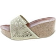 thumbnail image 2 of Forever Womens Cork Wedge Open Toe Rhinestone Embellished Sandals, 2 of 7