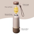 thumbnail image 2 of Carote18oz Insulated Stainless Steel Water Bottle with Straw Lid, Leakproof Double Wall Vacuum Tumbler, Reusable Travel Cup for Hot & Cold Drinks, Brown, 2 of 8
