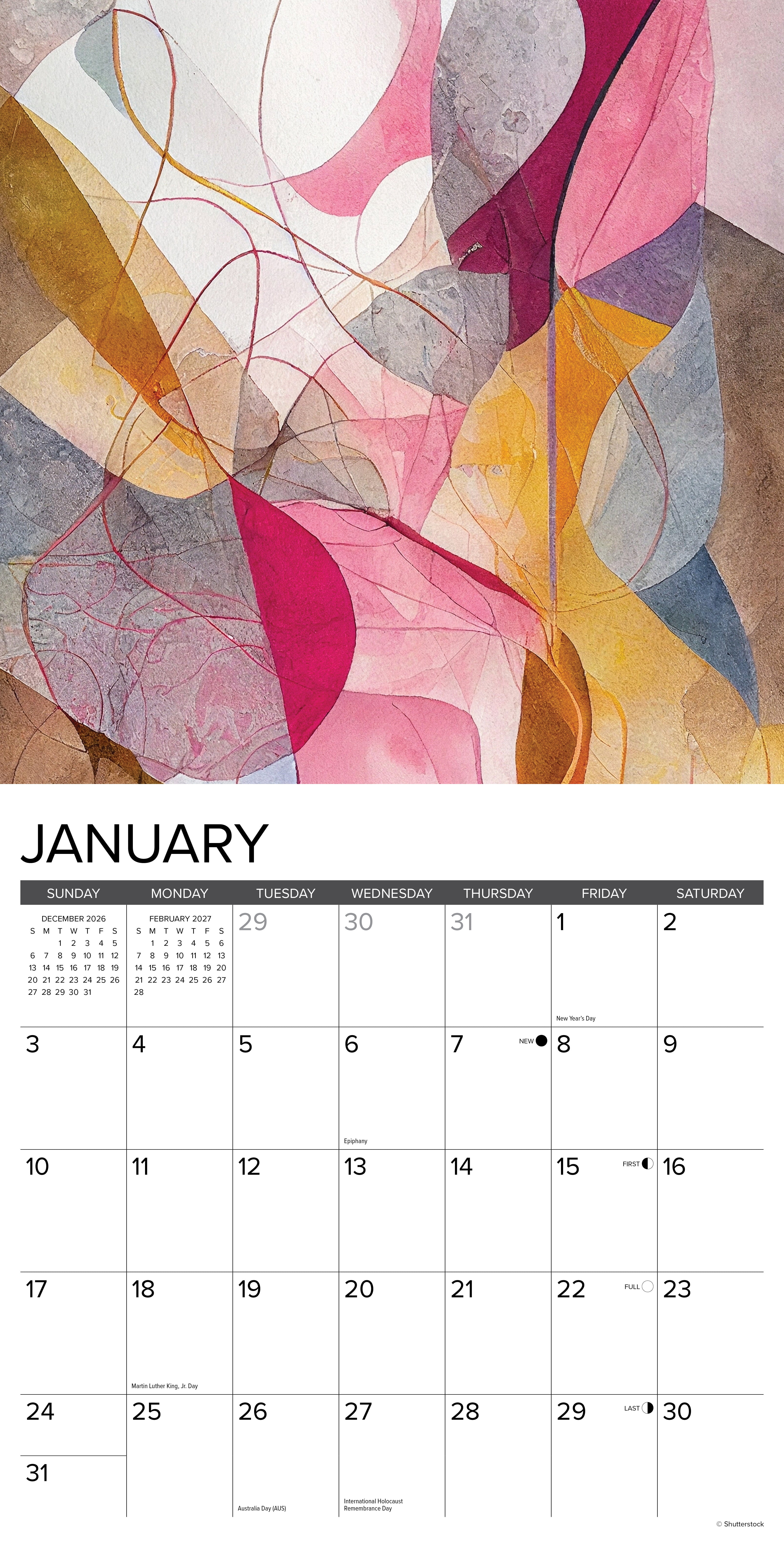 Willow Creek Press, Abstract Art 2027 Wall Calendar