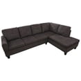 thumbnail image 4 of Hommoo Convertible Sectional Sofa Couch, Modern L-Shaped Couch Sofa Sectional， 4-Seat Sofa Sectional for Small Living Room, Apartment and Small Space, Dark Brown(Without Ottoman), 4 of 9