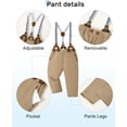 thumbnail image 5 of ZOEREA Baby Boy Outfits Suits Infant Formal Dress Clothes Gentleman Wedding Print Shirt+Beret Hat+Suspender Pants+Bowtie, 5 of 6