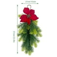 thumbnail image 3 of FEISHENTT Christmas Cedar Garland Teardrop Handmade Wreath With Bowknot Red Berries And For Home Holiday, 3 of 6