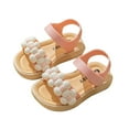 thumbnail image 2 of Ovbmpzd Sandals for Girls Size 6 Flower Flat Open Toe Summer Sandals Strappy Lightweight Beach Water Shoes for Little Big Kid, 2 of 3