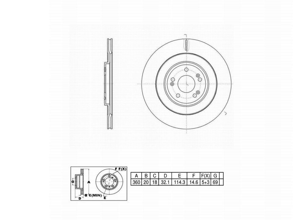 Winstop Brake Rotor, Rear WS256113, Genesis GV80 2023-2021