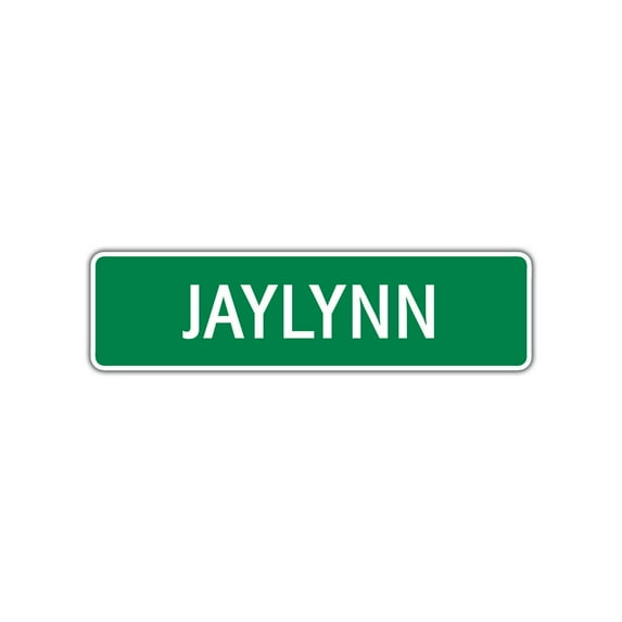 Jaylynn Girls Children Name Letter Printed Novelty Plaque Decoration Label Indoor Outdoor Unique Wall Aluminum Metal Sign 4"x13.5"