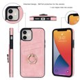 thumbnail image 6 of Feishell Fit for Apple iPhone 11 Case with 360° Rotatable Ring Holder,Shockproof Drop Resistant Premium Plain PU Leather Soft TPU Card Slots Kickstand Back Protective Phone Case,Pink, 6 of 8
