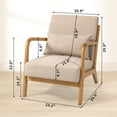 thumbnail image 2 of BIGWOO Leisure Sofa with Solid Wood Armrest Modern Chair, Single Seat Beige, 2 of 8