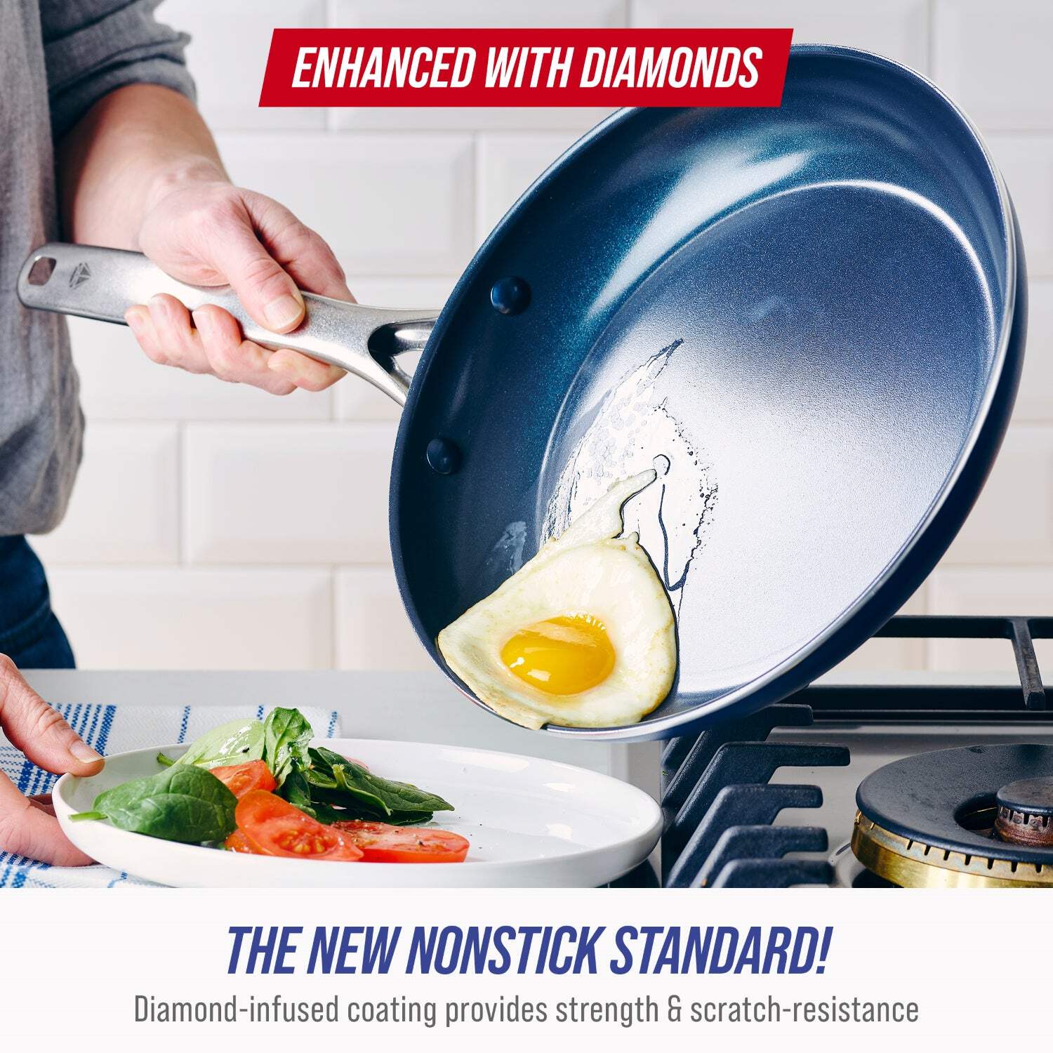 Blue Diamond 2-Piece Ceramic Nonstick Fry Pan Set, 9.5 & 11 Inch photo 2