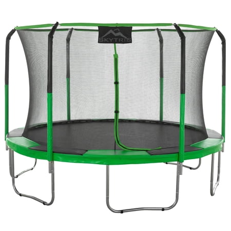 SKYTRIC 11-Foot Trampoline  with Safety Enclosure  Green
