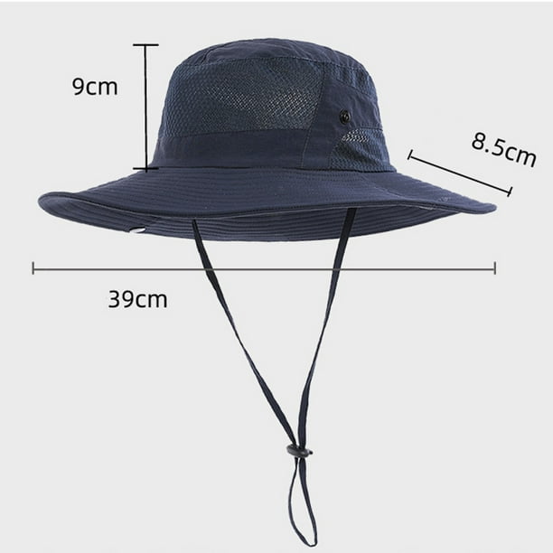 Mens Hat Adult Male Fishing Clothes Men Men Mountaineering Fishing  Camouflage Hood Rope Outdoor Shade Foldable Casual Bucket Hat  Clothes(Navy,One