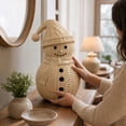 thumbnail image 7 of Snowman Figurine, 12 in Woven Texture Tabletop Decoration, Christmas Holiday Decor, 7 of 7