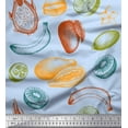 thumbnail image 1 of Soimoi Blue polyester Crepe Fabric Mix Fruits Decor Fabric Printed Yard 42 Inch Wide, 1 of 3