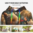 thumbnail image 4 of Kdxio Sunshine Butterfly Flower Bear Print Womens Oversized Hoodies Sweatshirts Hooded Pullover Tops Sweaters Casual-Small, 4 of 7