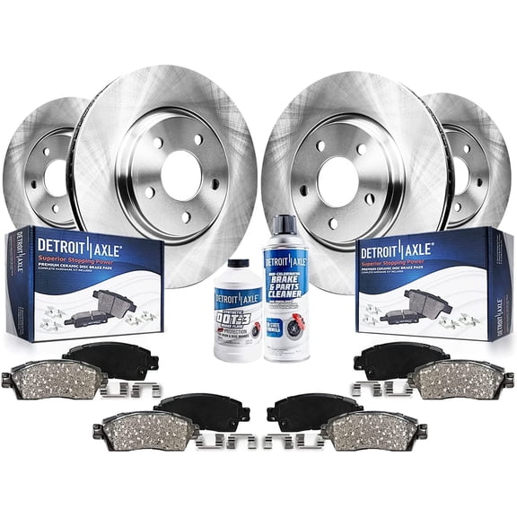 Detroit Axle - Brake Kit for 2014-2020 Nissan Rogue 2017-2022 Rogue Sport, Disc Brake Rotors Ceramic Brakes Pads w/o Third Row Seating Front and Rear 2015 2016 2018 2019 2020 2021 Replacement