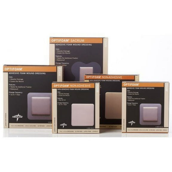 Medline MSC1066, Optifoam® Foam Dressing, Foam, Sterile, Tan, 1/EA (476565_EA)