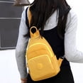 thumbnail image 4 of VeFlora Women & Men Multi-Pocket Sling Crossbody Bag, Adjustable Water-Resistant Chest Backpack, Lightweight Casual Purse for Work Travel Outdoor Daily Use(Gold/One Size), 4 of 4