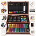 thumbnail image 2 of Art Supplies, 146-Piece Deluxe Wooden Art Set Crafts Painting Kit with 2 Sketch Pads, Includes Crayons, Colored Pencils, Oil Pastels, Creative Gift for Teens, Beginners Girls Boys, 2 of 10