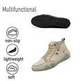 thumbnail image 4 of Mens Leather Casual Boots Lightweight High Boots Outdoor Comfort Walking Boots Slip Resistant Breathable Driving Shoes Beige 8.5 US, 4 of 7