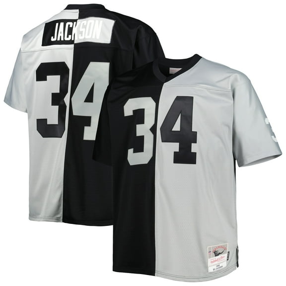 Men's Mitchell & Ness Charles Woodson Black/Silver Las Vegas Raiders 1998 Split Legacy Replica Jersey