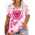 thumbnail image 2 of ALLTB Plus Size Valentines Shirts for Women Cute Love Heart Shirt Valentine T Shirt Red Short Sleeve Casual Hearts Graphic Tops, 2 of 6