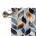 thumbnail image 5 of nqOlkjepod Navy Blue Burnt Orange Botanical Farmhouse Short Window Curtain Valances, Palm Leaf Abstract Rod Pocket Kitchen Valances for Living Room Bedroom Bathroom Cafe, 1 Panel - 42" x 18", 5 of 8