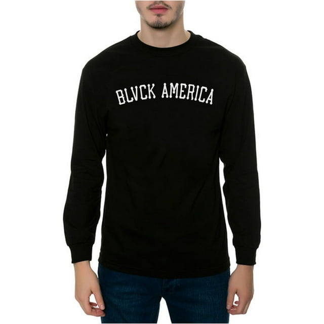 Black Scale The Blvck America LS Graphic Camiseta para Hombre, Negro, XX-Large