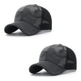 thumbnail image 2 of US 1~2Pcs Baseball Cap Mesh Snap Back Classic Trucker Camouflage Hat All Seasons, 2 of 2