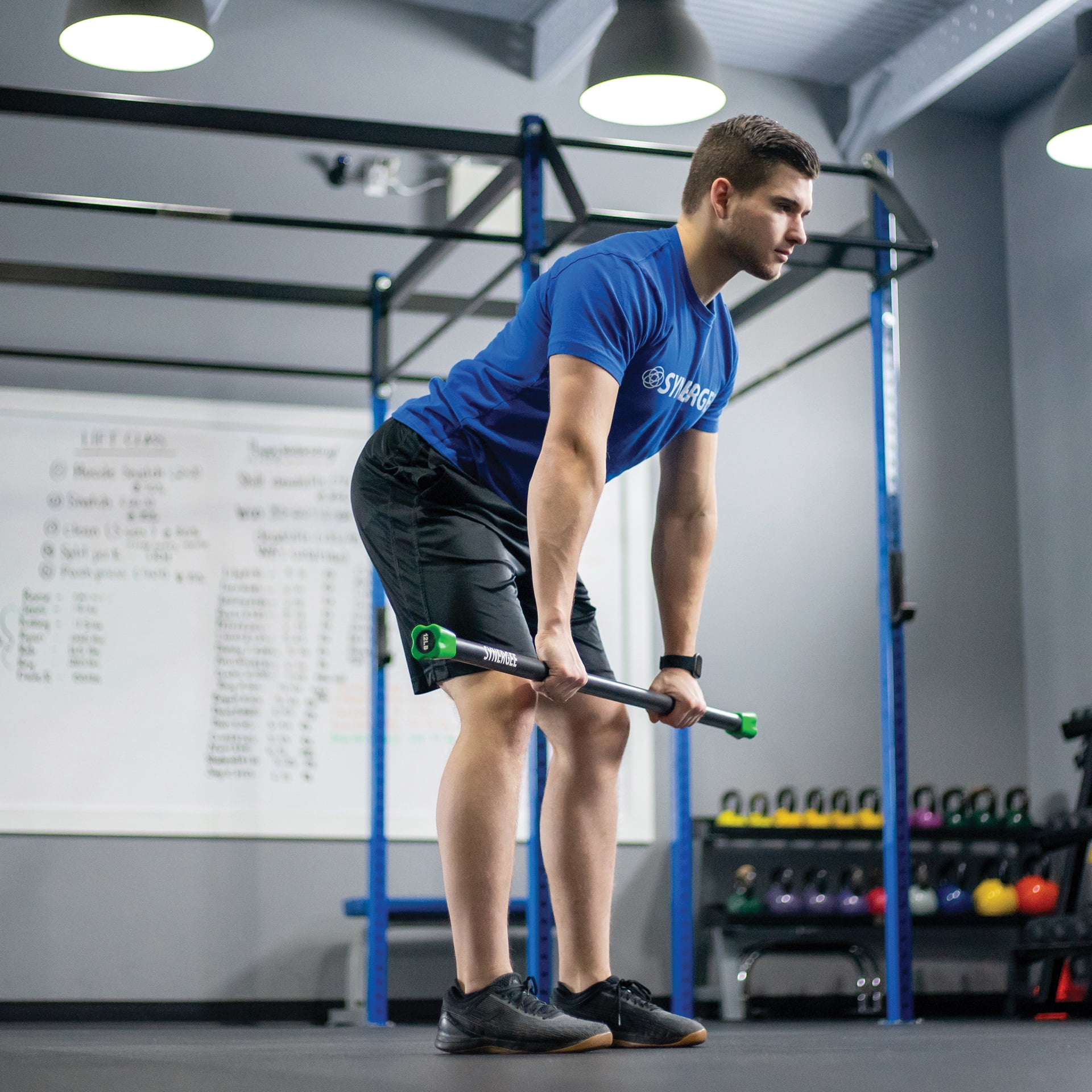 Synergee Workout Bar - 12lb - Padded Weighted Bars – Body Bar Toning Exercises, Strength & Condition